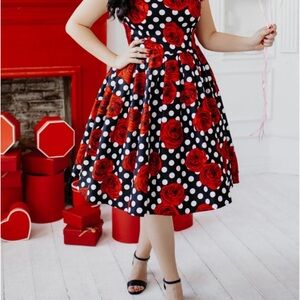 🌹⚫️Retro Swing Chic dress S/ M PTp 18” l 40”